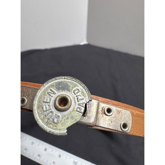 Vintage FLAWED Queen Brand Wooden Round 7" Embroidery Hoop with Tension Wheel - - Picture 8 of 8